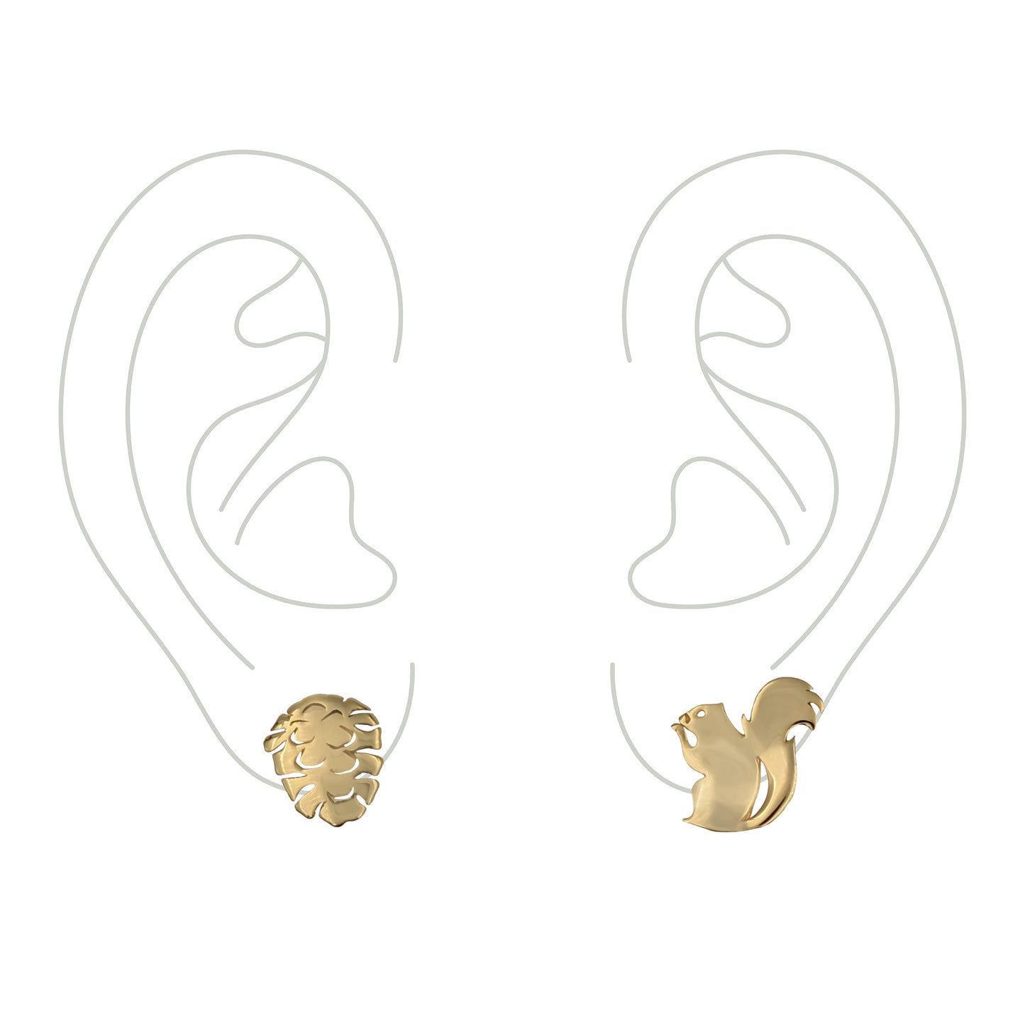 Squirrel & Pinecone Z06-C Earrings