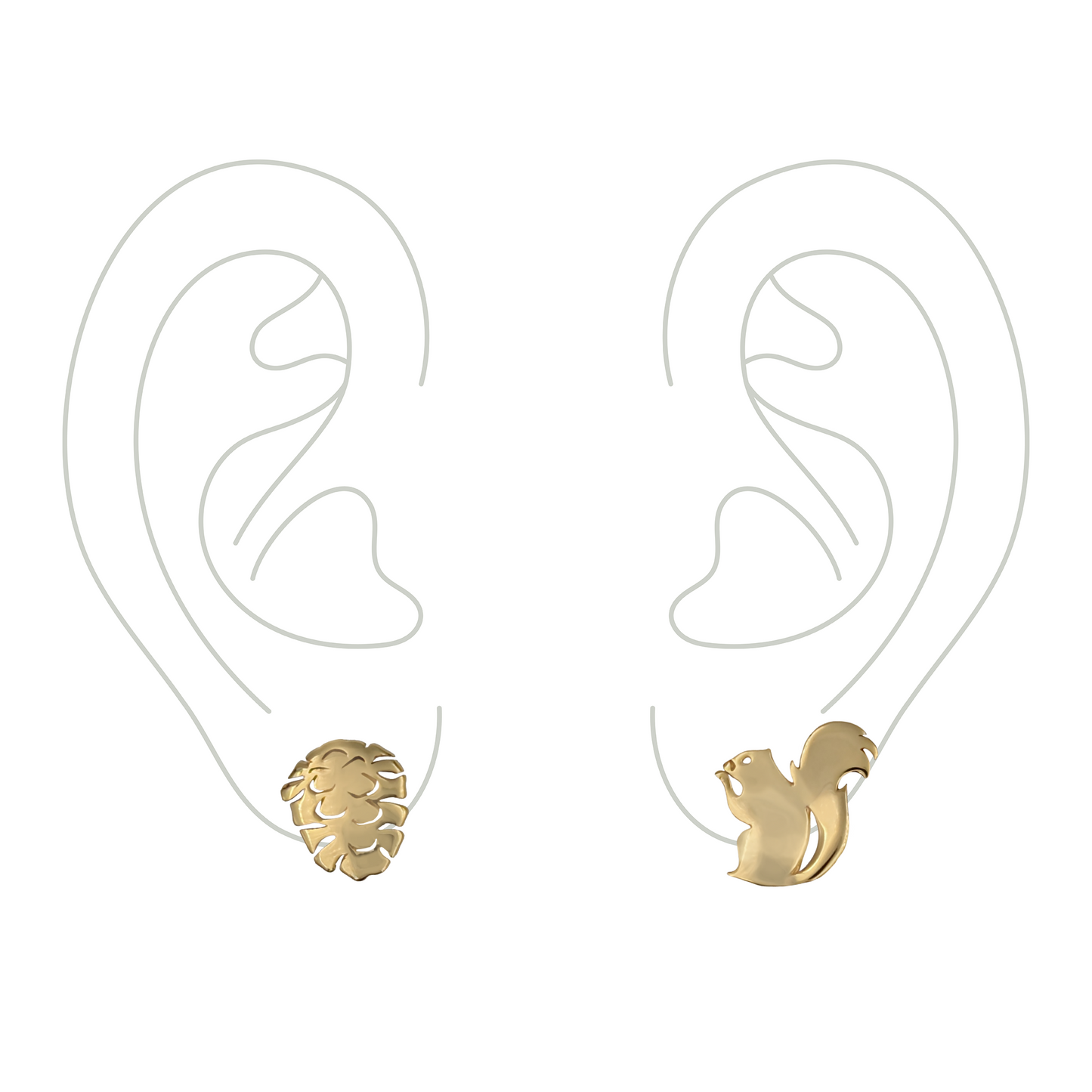 Squirrel & Pinecone Z06-C Earrings