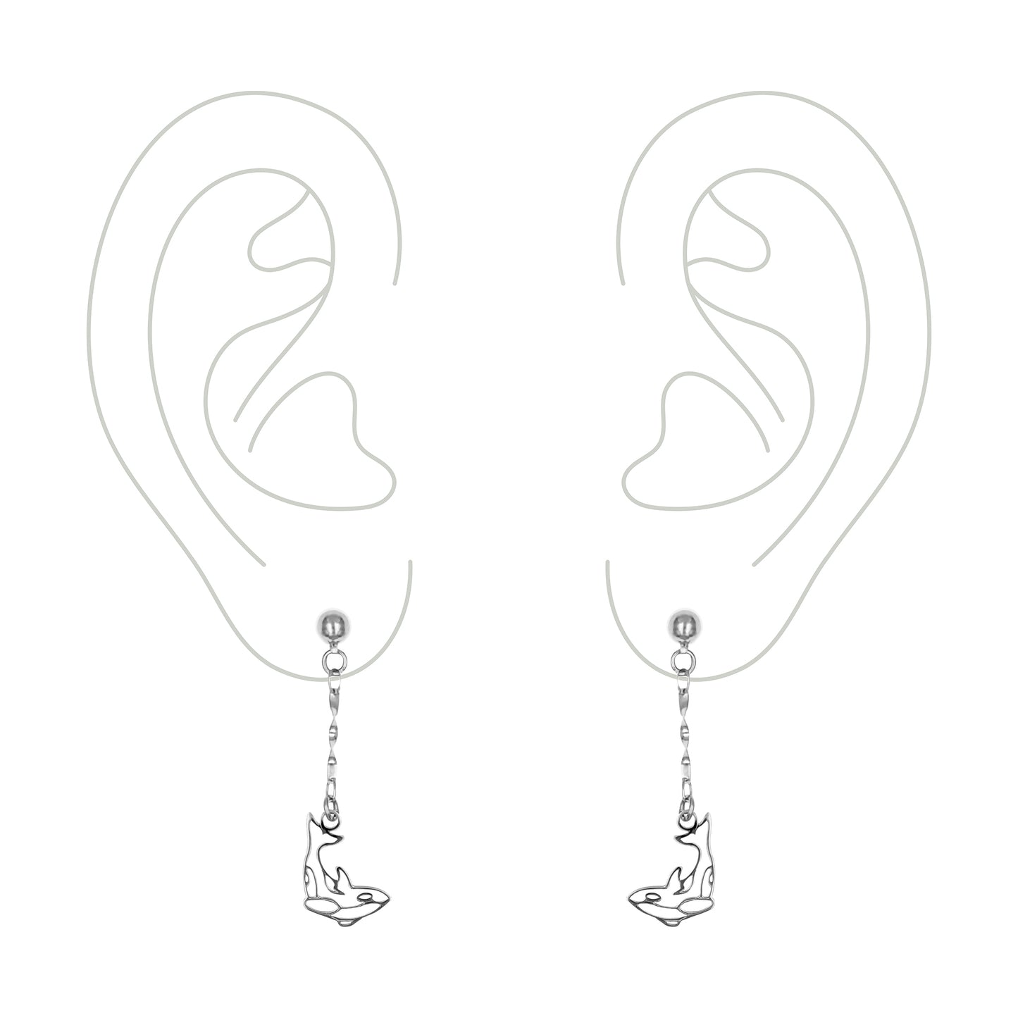 Orca Whale Z04-C Earrings