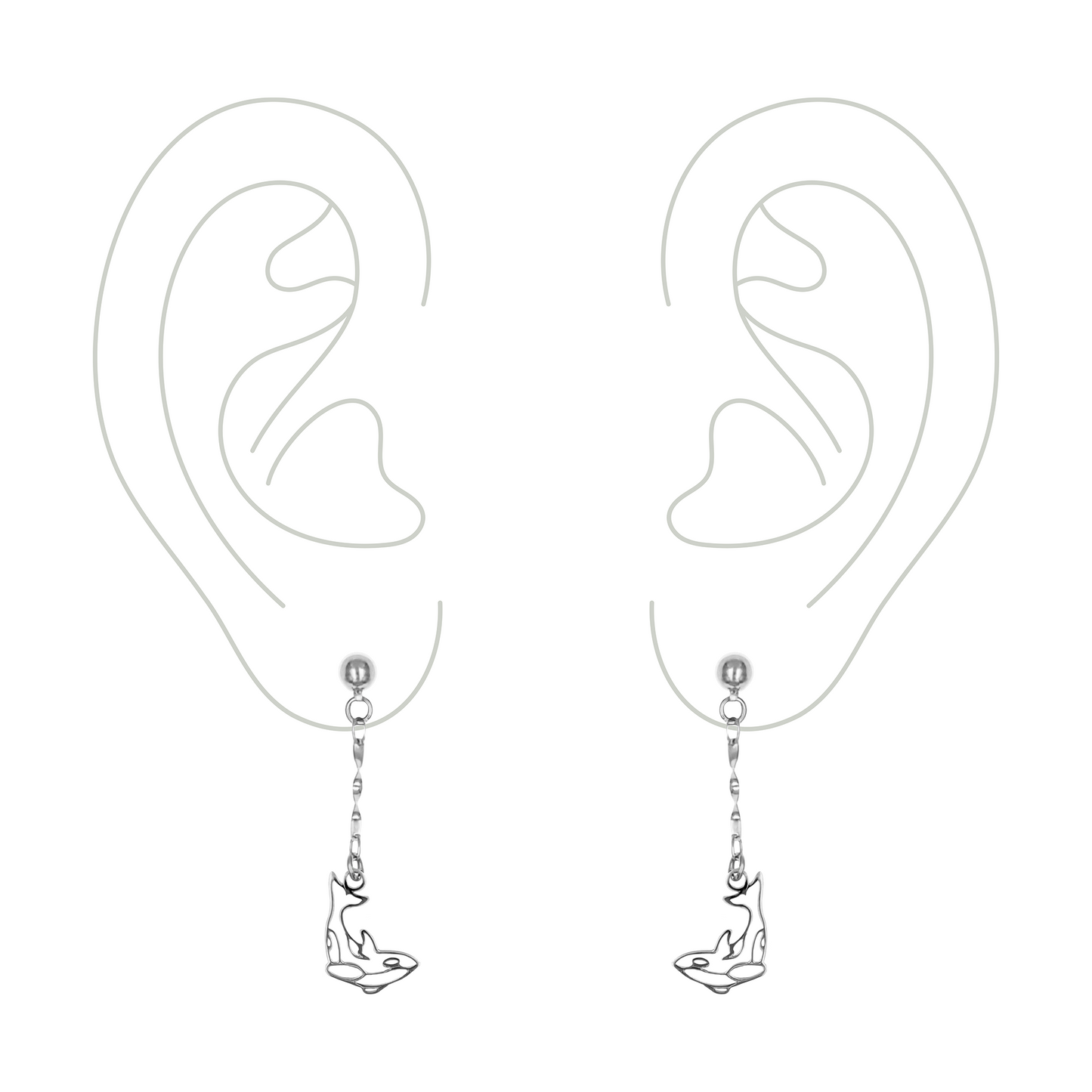 Orca Whale Z04-C Earrings