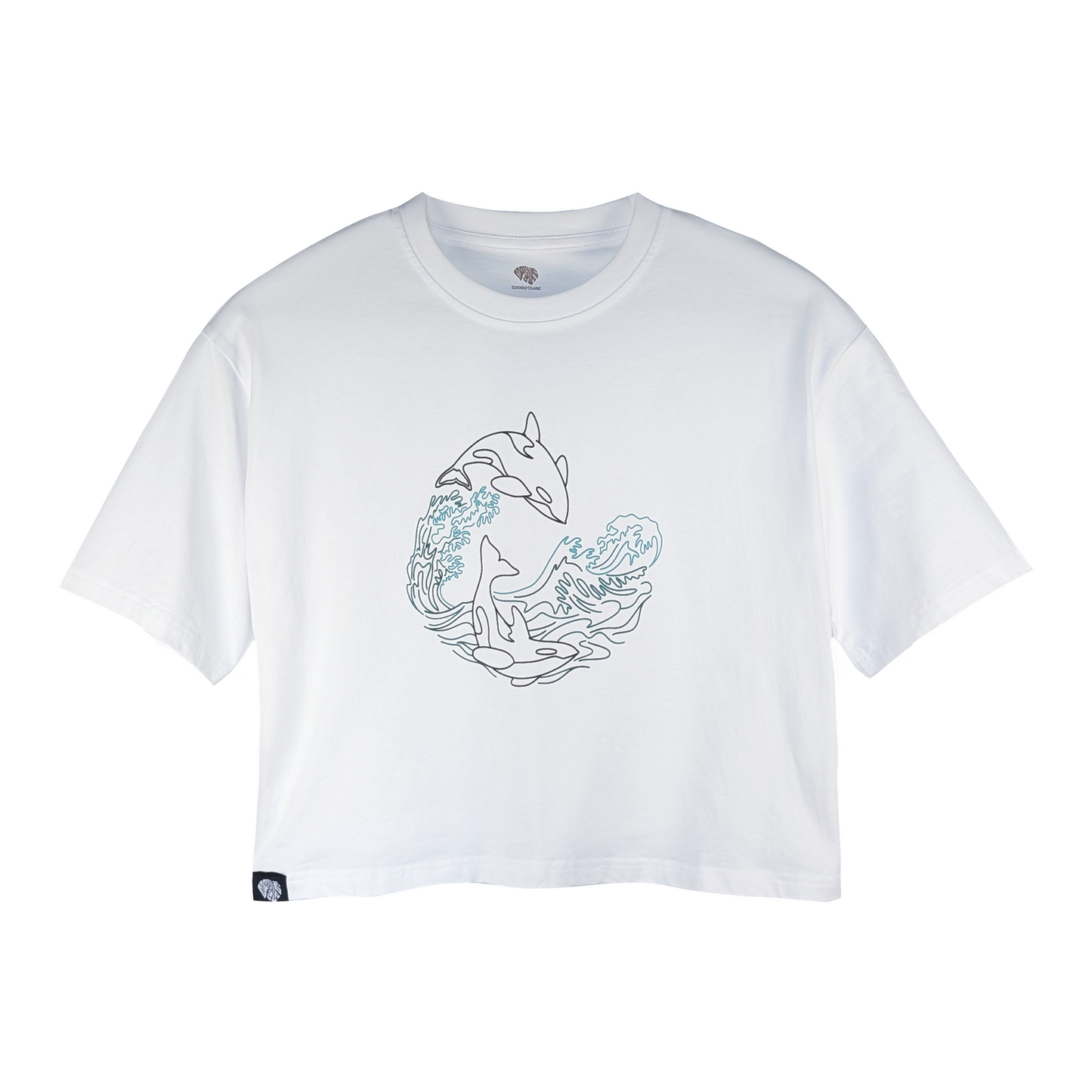 Women's Orca Whale Z08 Short-sleeved Cropped Tshirt